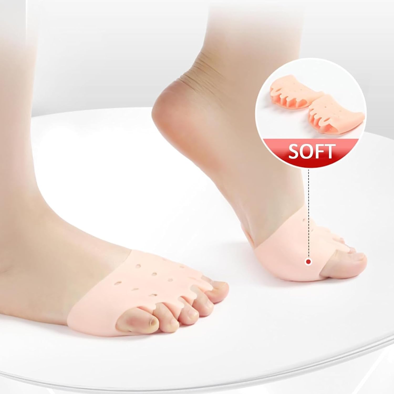 Almohadillas Terapéuticas separador de dedos de Silicona