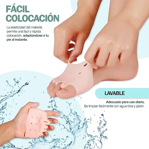 Almohadillas Terapéuticas separador de dedos de Silicona